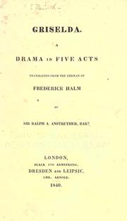 Cover of Griselda by Friedrich Halm