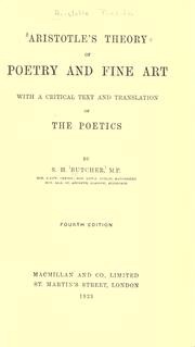 Front cover of Aristotle's theory of poetry and fine art, with a critical text and translation of the Poetics by Samuel Henry Butcher