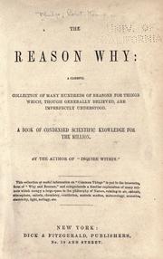 Cover of The reason why by Robert Kemp Philp