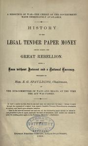 Front cover of A resource of war--The credit of the government made immediately available by E. G. Spaulding