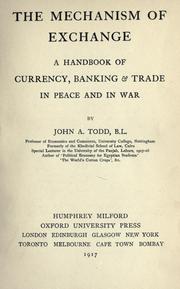 Cover of The mechanism of exchange by John Aiton Todd