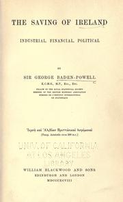 Front cover of The saving of Ireland by Baden-Powell, George Smyth Sir