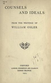 Front cover of Counsels and ideals by Sir William Osler