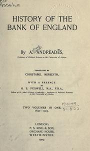 Front cover of History of the Bank of Englan by Andreas Michaēl Andreadēs