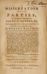 Front cover of A dissertation upon parties by Henry St. John Viscount Bolingbroke