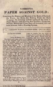 Front cover of Paper against gold by William Cobbett