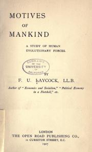 Front cover of Motives of mankind by Frederick Uttley Laycock