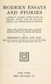 Cover of Modern essays and stories by Frederick Houk Law