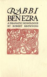 Cover of Rabbi Ben Ezra by Robert Browning