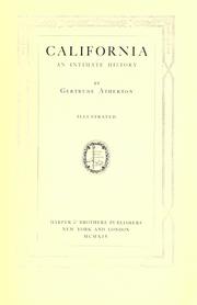 Cover of California by Gertrude Atherton
