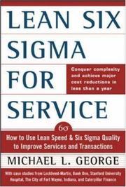 Cover of Lean Six Sigma for Service by Michael L. George