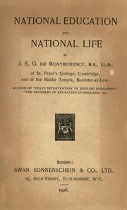 Cover of National education and national life by De Montmorency, James Edward Geoffrey