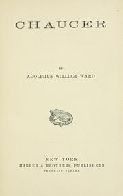 Cover of Chaucer by Adolphus William Ward