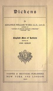 Cover of Dickens by Adolphus William Ward