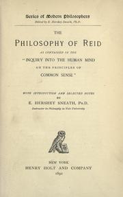 Front cover of The philosophy of Reid by Thomas Reid