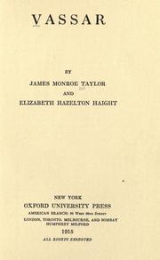 Cover of Vassar by James Monroe Taylor