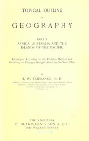 Cover of Topical outline of geography .. by Harold W. Fairbanks