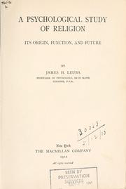 Front cover of Psychological Study of Religion by James H. Leuba