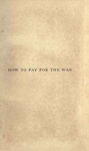 Cover of How to pay for the war by Fabian Research Department
