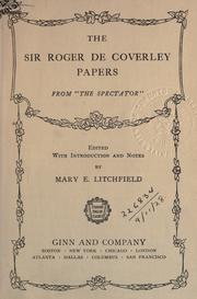 Front cover of The Sir Roger de Coverley papers from the Spectator by Joseph Addison