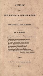 Front cover of Memoirs of a New England village choir by Samuel Gilman