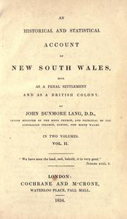 Front cover of An historical and statistical account of New South Wales by John Dunmore Lang