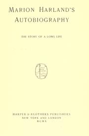 Front cover of Marion Harland's autobiography by Marion Harland