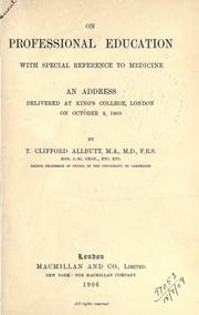Front cover of On professional education by T. Clifford Allbutt