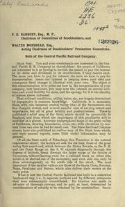 Front cover of F.G. Banbury, Esq., M.P., Chairman of Stockholders, and Walter Morshead, Esq., Acting Chairman of Stockholders' Protection Committee, both of the Central Pacific Railroad Company by John T. Doyle
