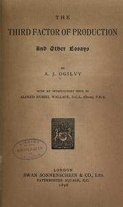 Front cover of The third factor of production by A. J. Ogilvy