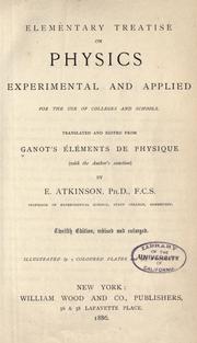 Cover of Elementary treatise on physics by Adolphe Ganot