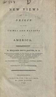 Cover of New views of the origin of the tribes and nations of America by Benjamin Smith Barton