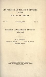 Front cover of English Government finance, 1485-1558 by Dietz, Frederick Charles