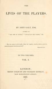 Front cover of The lives of the players by John Galt