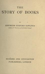 Front cover of The story of books by Gertrude Burford Rawlings