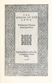 Cover of The honor of the lawe by Thomas Churchyard