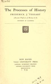 Cover of The processes of history by Frederick John Teggart