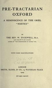 Front cover of Pre-Tractarian Oxford by William Tuckwell