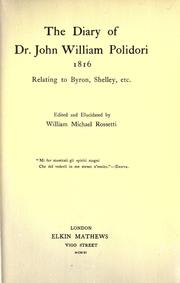 Cover of Diary, 1816, relating to Byron, Shelley, etc by John William Polidori
