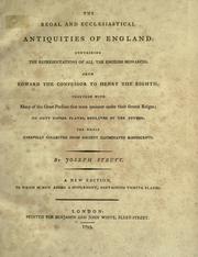 Cover of The regal and ecclesiastical antiquities of England by Joseph Strutt