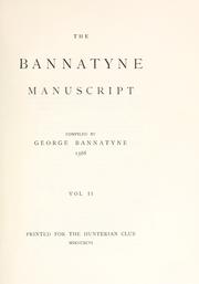 Cover of The Bannatyne manuscript by George Bannatyne