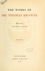 Cover of The works of Sir Thomas Browne by Thomas Browne