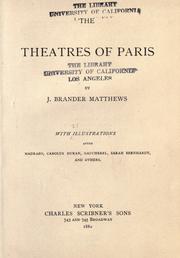 Front cover of The theatres of Paris by Brander Matthews