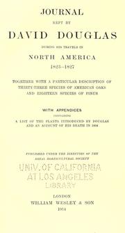 Front cover of Journal kept by David Douglas during his travels in North America 1823-1827 by Douglas, David