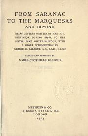 Cover of From Saranac to the Marquesas and beyond by Margaret Isabella Stevenson