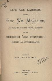 Front cover of Life and labours of the Rev. Wm. McClure by William McClure