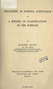 Cover of Philosophy as scientia scientiarum by Robert Flint