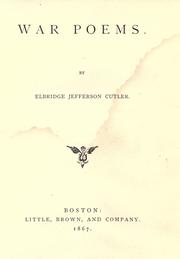 Cover of War poems by Elbridge Jefferson Cutler