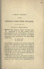 Front cover of A brief history of the California school-book monopoly by Unknown