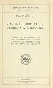 Front cover of Cardinal principles of secondary education by National Education Association of the United States. Commission on the Reorganization of Secondary Education.